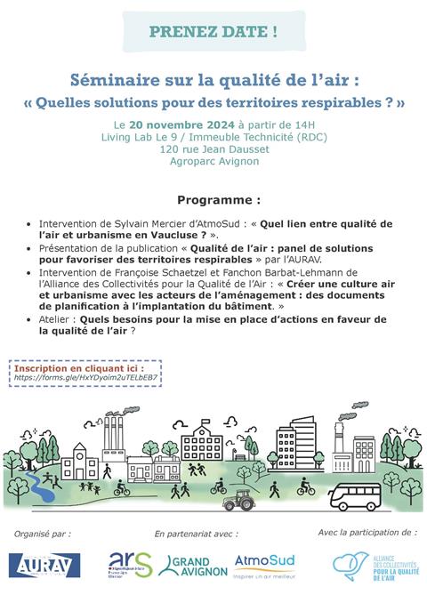 Séminaire « Qualité de l'air : Quelles solutions pour des territoires respirables ? »